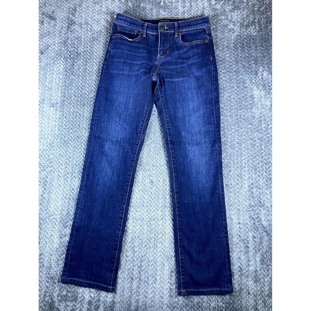 Banana Republic Premium Denim Girlfriend Jeans Womens 26 Blue Dark Wash Straight